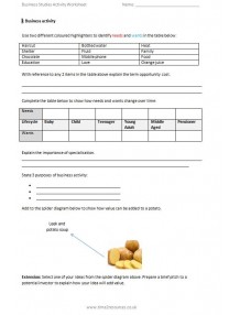 Cambridge IGCSE Business Studies 0450 Activity Worksheets